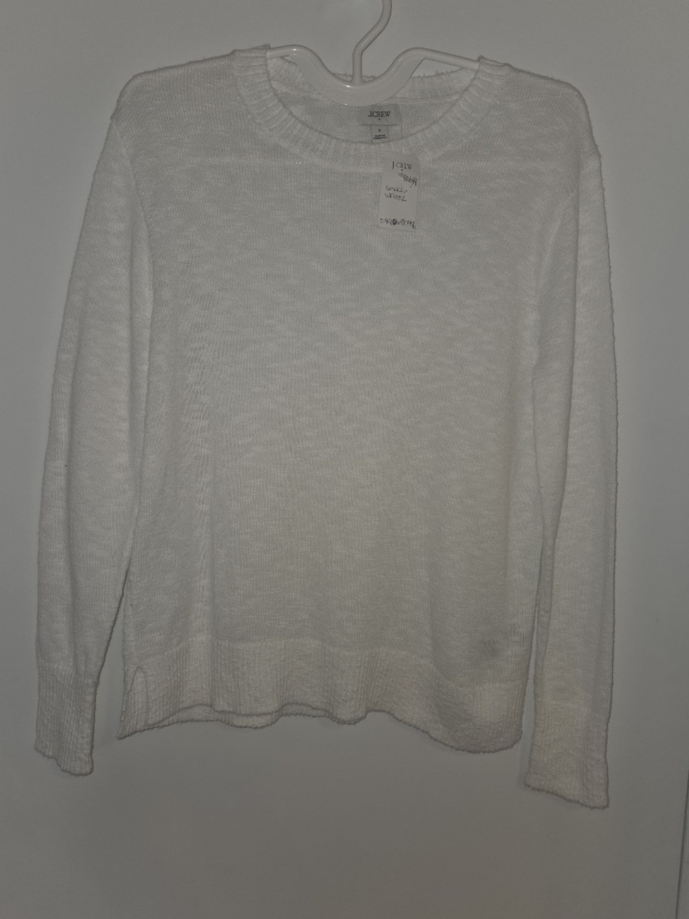 J.Crew White Crewneck Sweater-Small